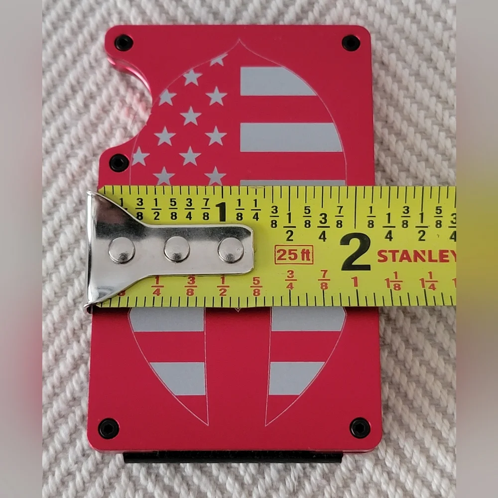 Spartan Flag Minimalist Card Wallet Anodized Aluminum RFID Block!